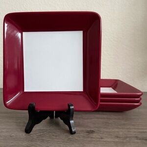 The Pampered Chef Cranberry Snack Plates Qty 2